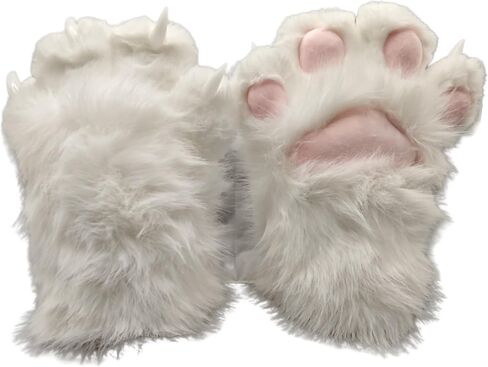 Faux fur Furry costume Cat Claw Gloves Animal furry paws Cosplay Accessories cat costume adult in Kuwait