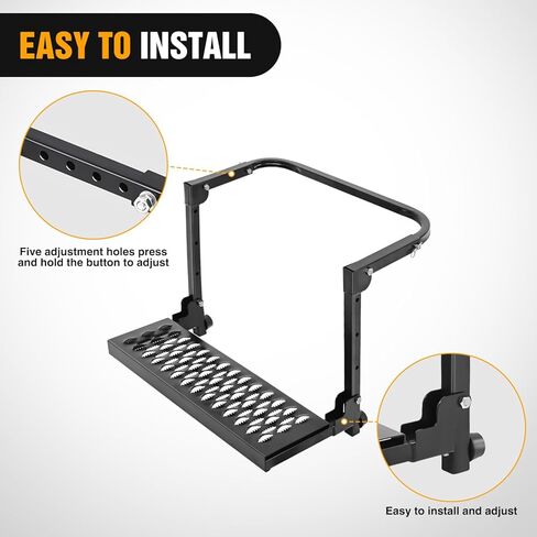 Nilight Folding Heavy Duty Tire Step for Truck SUV and RV, Non-Slip Steel Surface, Adjustable to Fit Tire from 10" to 15" Rated up to 350 Lbs,Easy to Install and Adjust Red in Saudi Arabia