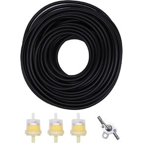 3/16 Gas Fuel Line Hose Fuel Filters with Inline Shut Off Valve Petcock Compatible with 50cc 70cc 90cc 110cc 125cc 150cc Taotao Coolster Apollo Baja ATV Four Wheeler Dirt Pit Bike