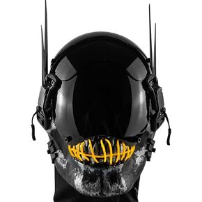 قناع LED Punk ، خوذة جمجمة سايبر ، خوذة قابلة للتعديل مع 3 أوضاع ضوئية ، مثالية للتجول ، المهرجانات ، وحفلات الموسيقى