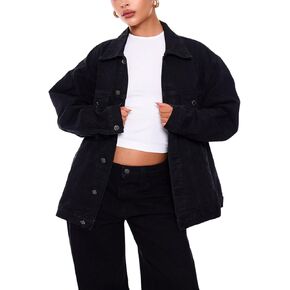 TodTan Vintage Distressed Denim Jacket for Women - Stretch Comfort Pre-Shrunk Washed Casual Coat for Spring Fall
