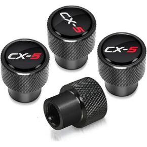 Metal Tire Valve Stem Cap Covers MX-5 Emblem Air Valve Cap Set Dust Proof Leak-Proof Air Cover Compatible with Mazda MX-5 Accessories (MX5)