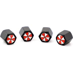 4Pcs Umbrella Corporation Universal Wheels Tire Valve Stem Air Caps Cover Car Styling Decoration Accessories Anti-Theft Wheel Rim Dust Cover (Black)