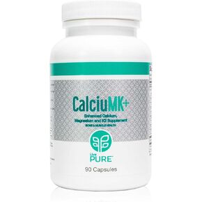 LightPure Calciumk+ Capsules | 90CT | يدعم قوة العظام ، إنتاج الكولاجين ومرونة المفصل | مكملات الكالسيوم غير الألبان الخالية من اللاكتوز لصحة الهيكل العظمي والغضاريف