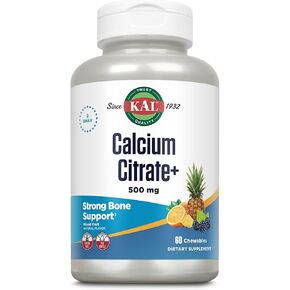 KAL Calcium Citrate Chewable Mixed Fruit Supplement, 60 Count
