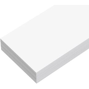 Ruled Sentence Strips, Thick Paper - 80lb Cardstock 3 x 18 Inches, White, Pack of 100 - Ideal for Classrooms, Offices, or Homes