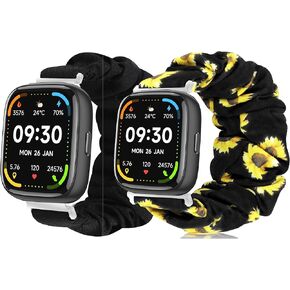 Compatible with Faweio Smartwatch Bands,Lamshaw 22mm Fabric Elastic Scrunchie Elastic Women Cute Replacement Straps Compatible for Faweio IDW13/IDW16/IDW17/IDW19/IDW21/IDW26/Smartwatch