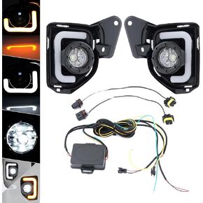 MotorFansClub Front LED DRL Lighting Turn Signal Lamp Fit for Hiace 2014 2015 2016 2017 2018 Daytime Running Light Front Bumper Fog Lamp Left Right Side