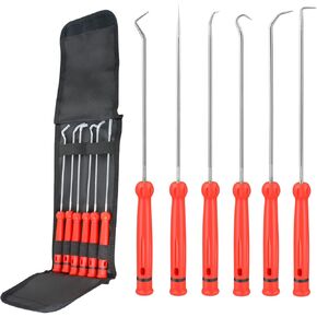 YukiHalu Precision Hook and Pick Set for Automotive, Swivelling Tail, 10 inch Pick Tool Set for O-Rings and Oil Seals, Seal Puller Set for Cars and Electronic Tools