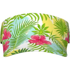 Hawaii Hawaiian Floral Sun Visor Hats Women Men Wide Brim Visors Hat Outdoor Sports Golf Beach Travel Tennis Caps