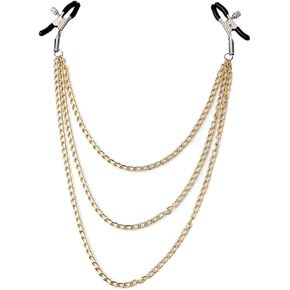Nipple Clips Adjustable Pressure Body Chains Necklace Nipple Clamp Stainless Steel Ring Non Piercing Body Jewelry for Women
