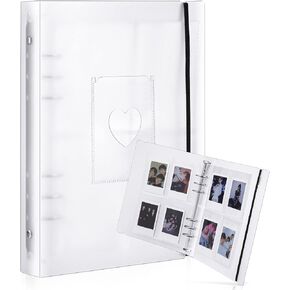 ألبوم صور Mini Spakon مع 20 جهاز كمبيوتر شخصي داخلي 6 حلقة Photocard Binder A5 KPOP PictureCard Holder Holder Holders Clear Clear Abrum for Business Card (4 صور)
