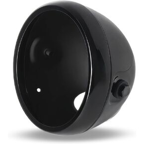 5.75 "Gloss Black Motorcycle Meadicle Ducket Shell - مصابيح الأمامية المقاومة للماء عتيقة.