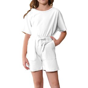 Willow Dance Girls 2 Piece Outfits Cotton Summer Short Sleeve T Shirt Tops and Drawstring Shorts Clothing Sets
