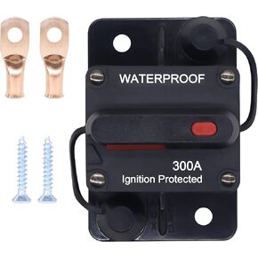 Hisport 300a AMP Circuit Breaker Holder W/يدوي إعادة تعيين التبديل المقاوم للماء DC 12-48V مع قارب التصيد البحري Marine ATV مركبات مركبات ستيريو الصوت الإلكترونية