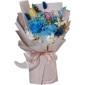 Flowers Bouquet Preserved Rose Flower For Her Valentines Mother Day Wedding Birthday Purple