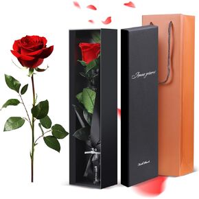 Preserved Rose Gift for Mom - Mothers Day 12'' Preserved Rose Flower Gifts with Elegant Gift Box & Bags, Large Flowers Roses for Her, Women Grandma, Girlfriend, Wife Anniversary Romantic Gift (Red)