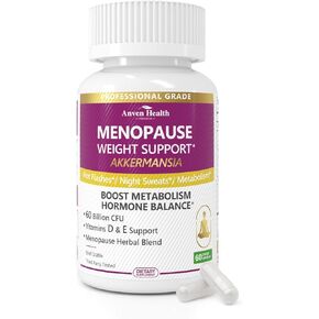 Akkermansia Probiotics for Women in Menopause – 60 Billion CFU for Gut, Metabolism & Hormonal Balance – Non-GMO, Vegan, with Herbal Support, Calcium, Prebiotics & Vitamins | 60 Capsules
