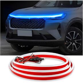 شريط ضوء غطاء محرك السيارة ، 71 بوصة مرنة DRL DRL Dynamic Scan Start Up Hoodbeam Kit ، مقاوم للماء 12 فولت شرائح مصباح الأمامي تغطية محرك ، ملحقات السيارة الخارجية