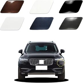 Car Front Bumper Headlight Washer Cover Compatible with Volvo XC90 2016-2022 Headlight Washer Nozzles Cover 39825447 39825430 Water Spray Cover Black Right Passenger Side