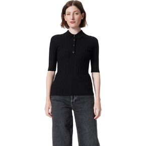Women's Cleo Half Sleeve Ribbed Polo Shirt Standard