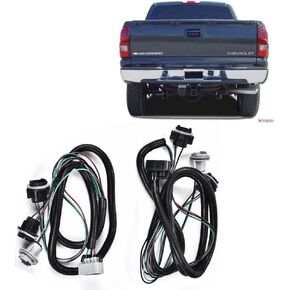 GTINTHEBOX Tail Turn Signal Brake Backup Halogen Light Lamp Wiring Harness with Sockets for 2003 2004 2005 2006 2007 Chevrolet Silverado 1500 2500 HD 3500 Hybrid,2PCS