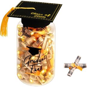 Graduation Gifts 2025 - Graduation Jar Decorations with LED Lights DIY Graduation Mason Jar Graduation Centerpieces Graduation Table Decorations 1Pc
