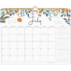 2024-2025 Calendar - Cabbrix Wall Calendar 2024-2025, 16 Monthly Desk Calendar from Sep. 2024 - Dec. 2025, 15" x 12", Twin-Wire Binding, Hanging Hook, Floral Design