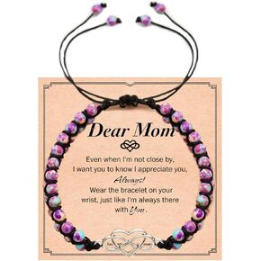 Gifts for Mom，Gifts for Mom From Daughter，Infinity Heart Natural Stone Healing Bracelets Birthday Christmas Mothers Day Gift from Son Daughter
