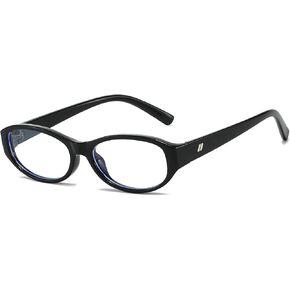 Retro Oval Blue Light Glasses for Women Trendy Cute Small Oval Clear Lens non-prescription Eyeglasses
