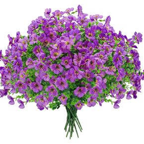 Der Rose 12 Bundles Artificial Flowers for Outdoors Fake Flowers Plants Spring Decoration Silk Colorful Daisy UV Resistant for Home Porch Garden Decor