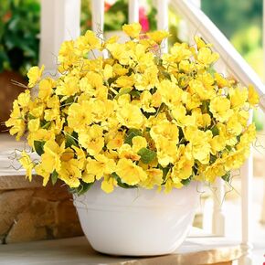 Dolicer 6 Bundles Look Real Artificial Flowers for Outdoors, Realistic Fake Outdoor Flowers, UV Resistant Outdoor Artificial Flowers Silk Faux Flowers for Outdoor Planters Porch Patio Yard Window Box