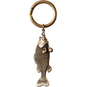 COPPERTIST.WU Bass Fidget Keychain for Necklace Pendant – Handcrafted Lifelike Bass Fish Design, Realistic Scales, Multi-Functional Bag Charm & Keychain（Includes key ring）