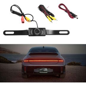 Car License Plate Backup Camera, 170-degree Wide-Angle Rear View Camera, 8 LED Lights Infrared HD Night Vision Camera, Waterproof License Plate Car Reversing Camera