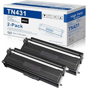 خرطوشة حبر TN-431BK TN431، (أسود، عبوتان) بديلة متوافقة لخرطوشة الحبر Brother TN-431 HL-L8260CDW HL-L8360CDW MFC-L8610CDW MFC-L8900CDW HL-L9310CDW - حبر TN431