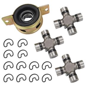 Drive Shaft Center Support Bearing & U-Joints Set Compatible with Toyota Tacoma 2WD 4WD 2005-2015 Replaces 37230-0K040 5-213X