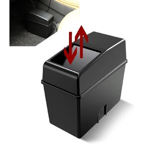 1 PC Car Interior Trash Can, Multifunctional Odorless Organizer with Lid, One-Hand Push-to-Open Large Capacity Waterproof Easy to Clean Portable Storage Bin, Universal for Cars (Black #2)