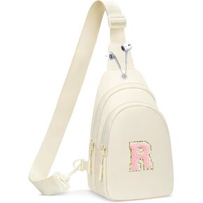 Small Initial Crossbody Sling Bag for Girls and Women, Cute Kids Fanny Pack, Personalized Gift for 7 8 9 10 11 12 13 Year Old Girls(Lavender,A)