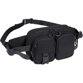 Fanny Packs for Women, Convertible Carry Belt Bag Small Sling Crossbody bags Waist Bag for Men, Black