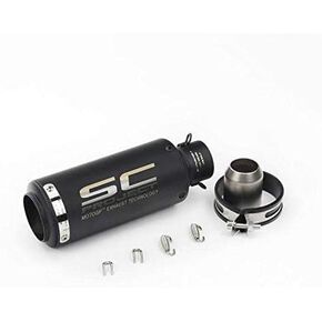 Silencer Exhaust with Silver Strip, Universal Fitting