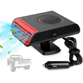 مروحة محمولة للسيارة ، 12V Auto Fan Anti-Fog التي توصلت إلى ولاعة السجائر لالتقاط السيارة الزجاج الأمامي السريع ، ومناسبة للسيارات وسيارات الدفع الرباعي