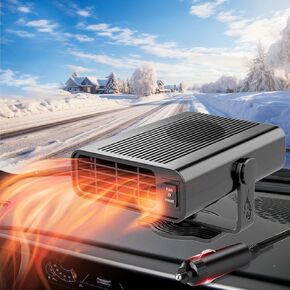 Car Heater, Car Heater That Plugs into Cigarette Lighter, 200W Portable Car Heaters and Car Defroster Windshield Defogger, 12V Heater for Car with 360 Degree Rotary Base