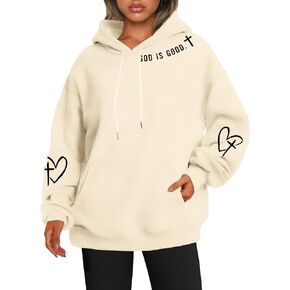 فاياليك كريستيان من النوع الثقيل للنساء الله هو هوديس جيد الإيمان pullover الكتاب المقدس آية طويلة الأكمام