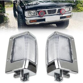 علامات جانبية لزاوية وقوف السيارات الأمامي علامة الإضاءة الإضاءة المتوافقة مع Nissan D21 1990-1994 ، [DOT] غطاء ضوء علامة الإشارة [لا مصابيح] ، استبدل OEM #B611001G02 ، B611501G02 ، عدسة مدخنة