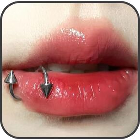 حلقات أنف حلزوني الشفاه الشفاه شرير ارتفاع لابريت الأزرار الغضروفية Tragus Helix Piercing Jewelry Spike Stud Stud Strings Stainless Steel Angel Jewelry Jewelry for Men and Women (Double Pointed)