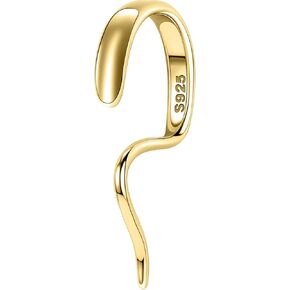 Bodyace 925 Sterling Silver Lip Rings Pied-Labret Percings ، 16g Gold REAL LIPT STURS PUK FAUX LIP CUFF ، تصميم فريد من نوعه لمجوهرات الجسم