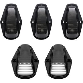 5pcs عدسة دخان مصباح أبيض LED LED LED CAB متوافق مع 1984-1996 F150 1984-1997 F250 F350 F Super Duty Pickup Truck Cablanance Light Sastembly