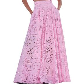 Women Summer Maxi Long Eyelet Club Night Sexy Skirt