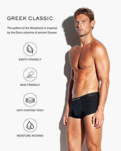 SALIGIA Men's Underwear, Stretch-Cotton Trunks (Shorter Style), Double-layered Front Pouch in Kuwait