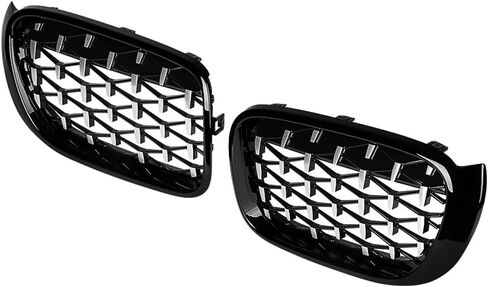 Compatible with 2007-2013 BMW X5 X6 E70 E71 Glossy Black M-Color Bumper Front Grille Grill Kidney Dual Slats in Saudi Arabia